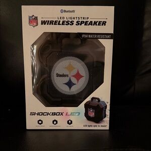 NFL Shockbox LED Wireless Speaker - Black and White Pittsburgh Steelers